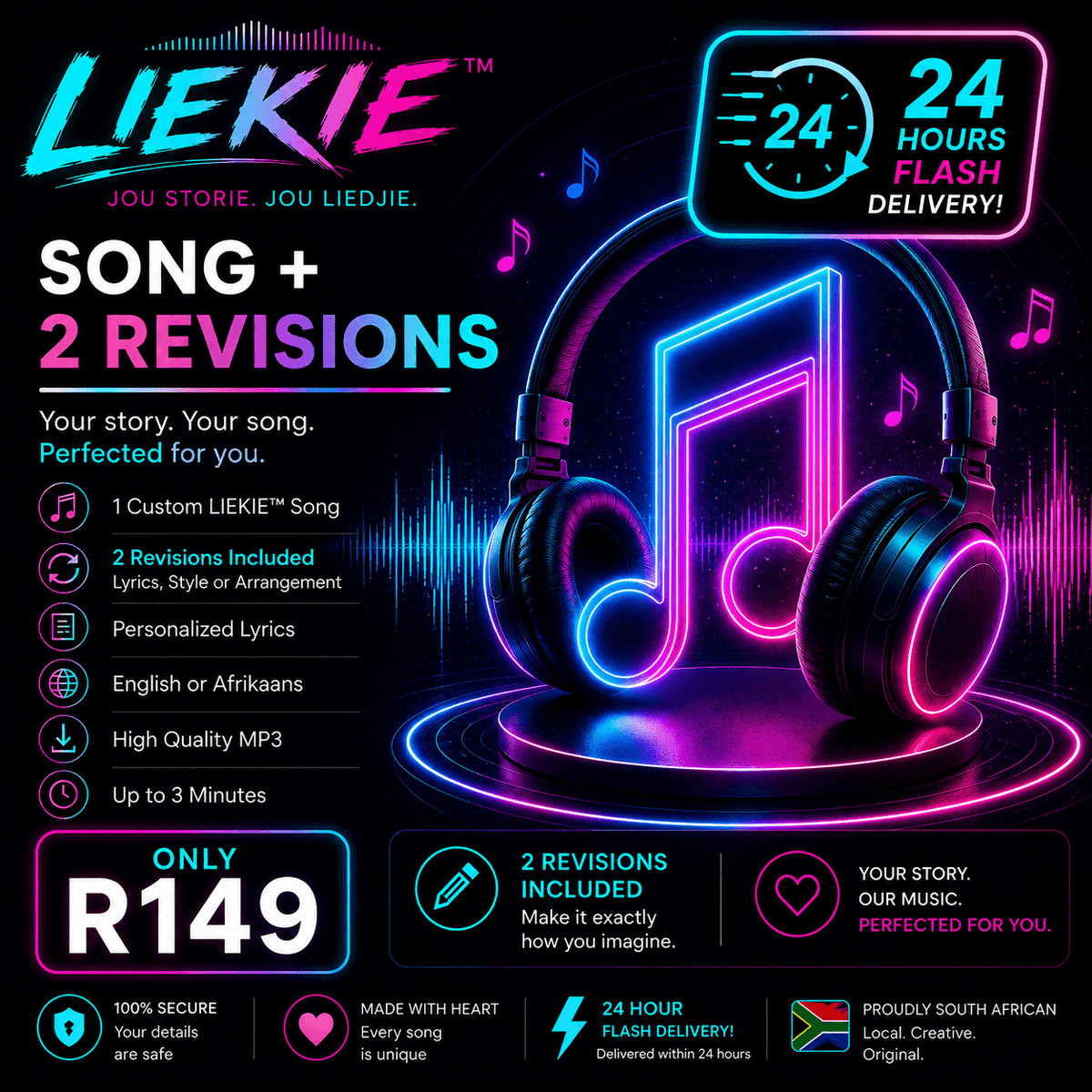 LIEKIE™ Personalised Song + 2 Revisions